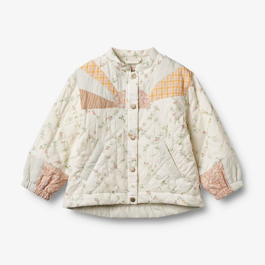 Wheat Quilt Jacket Inga - 9426 Ivory Checked Flowers