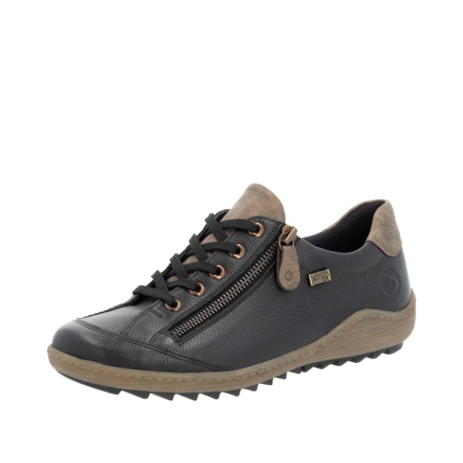 Remonte R1402-08 Wide Fit Waterproof Black/Brown Shoes