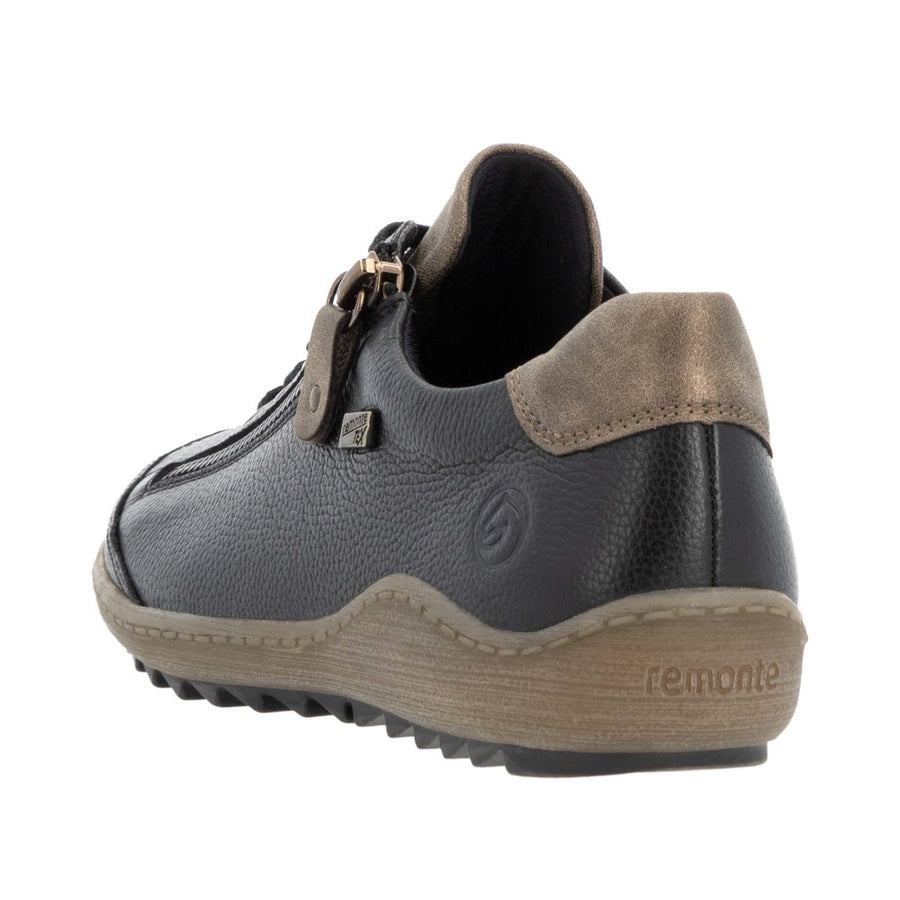Remonte R1402-08 Wide Fit Waterproof Black/Brown Shoes