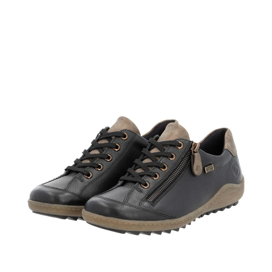 Remonte R1402-08 Wide Fit Waterproof Black/Brown Shoes