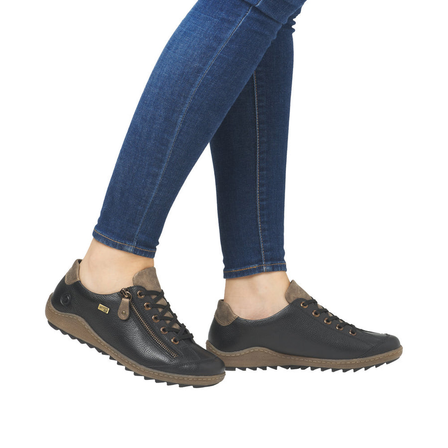 Remonte R1402-08 Wide Fit Waterproof Black/Brown Shoes