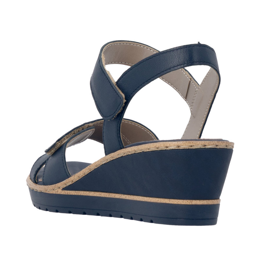 Remonte R6252-16 Navy Wedge Adjustable Sandal