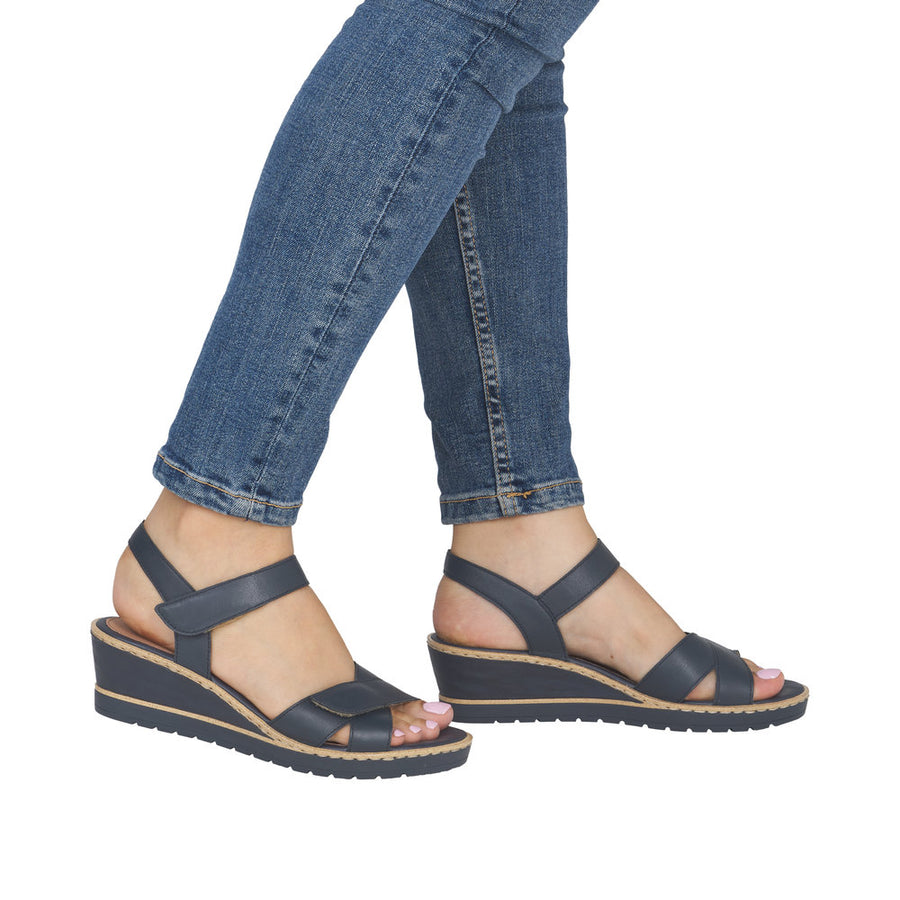 Remonte R6252-16 Navy Wedge Adjustable Sandal
