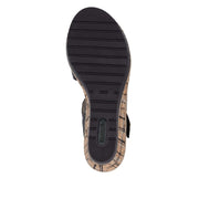 Remonte R6266-00 Black Wedge Adjustable Sandal