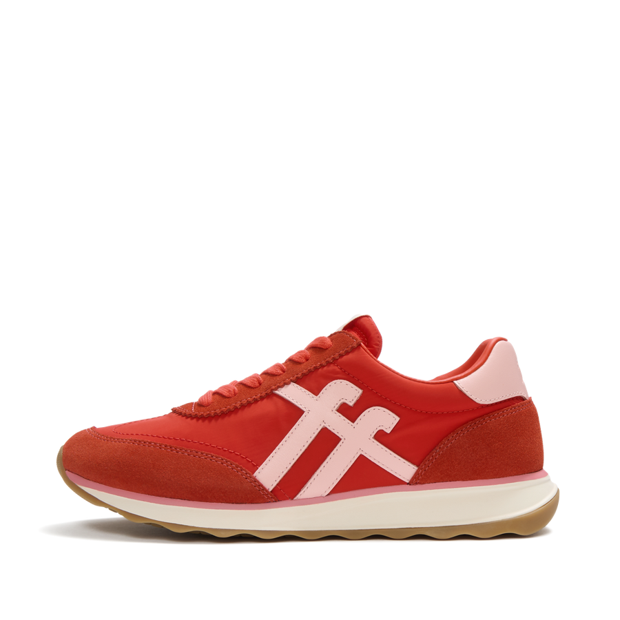 FitFlop A5P-E03 Cherry Tomato/Warm Pink Retro-Q Ff Fabric/Suede Sneakers