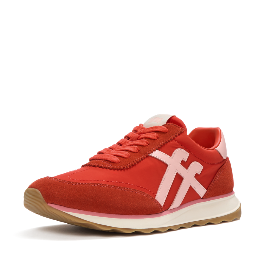 FitFlop A5P-E03 Cherry Tomato/Warm Pink Retro-Q Ff Fabric/Suede Sneakers