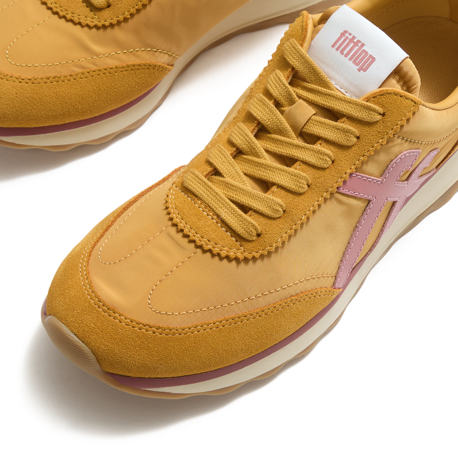 FitFlop A5P-E10 Turmeric/Desert Blush Retro-Q Ff Fabric/Suede Sneakers