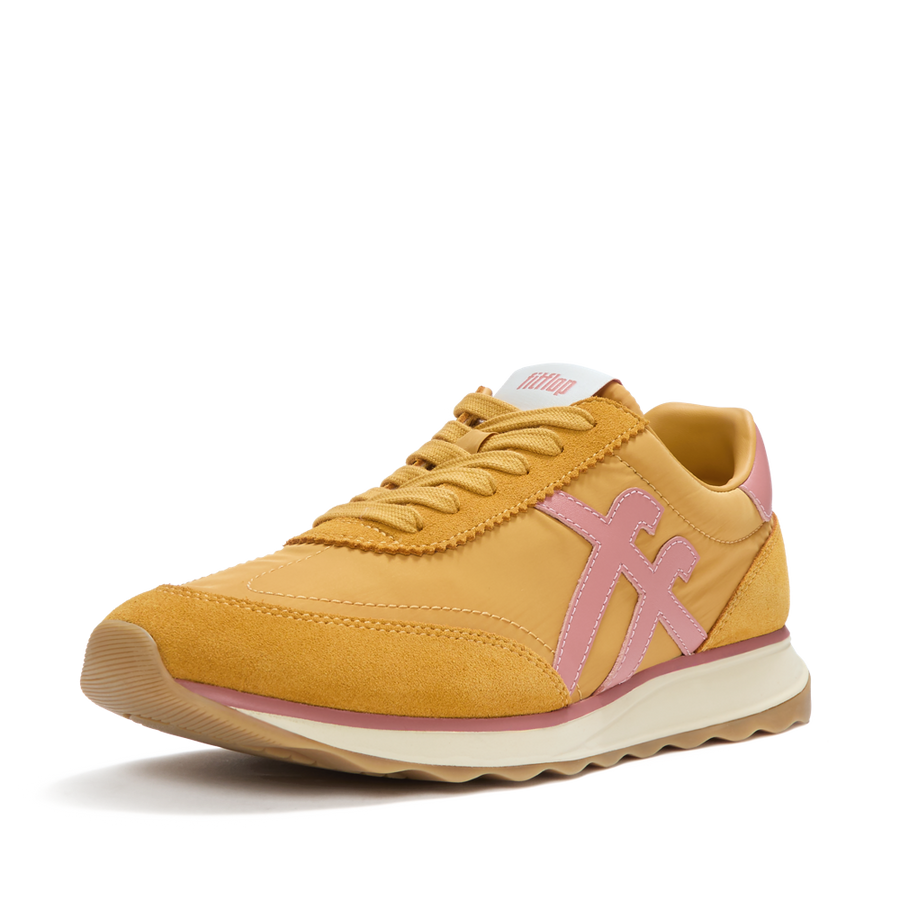 FitFlop A5P-E10 Turmeric/Desert Blush Retro-Q Ff Fabric/Suede Sneakers