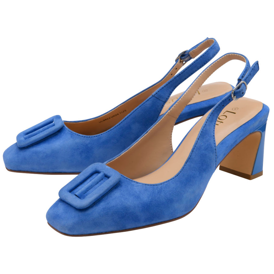 Lotus Rochelle Slingback Court - Cornflower Blue Suede - ULS623EE003