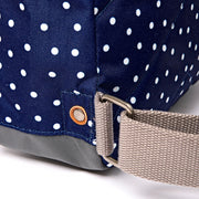 Bantry Small Backpack in Navy Polka Dot Canvas