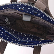Bantry Small Backpack in Navy Polka Dot Canvas