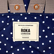 Bantry Small Backpack in Navy Polka Dot Canvas