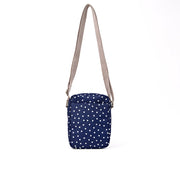 Bond Crossbody Bag in Navy Polka Dot Canvas