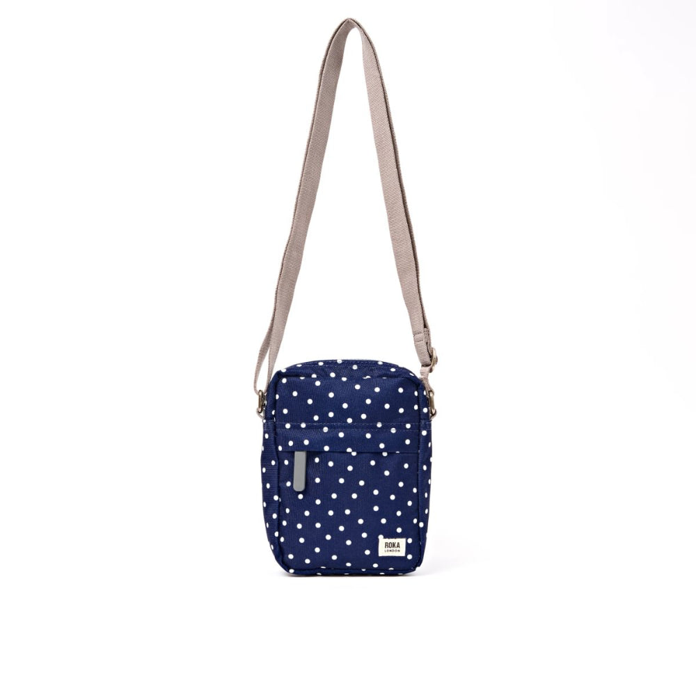 Bond Crossbody Bag in Navy Polka Dot Canvas