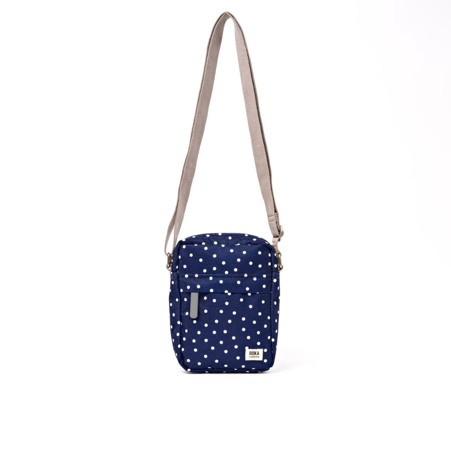 Bond Crossbody Bag in Navy Polka Dot Canvas