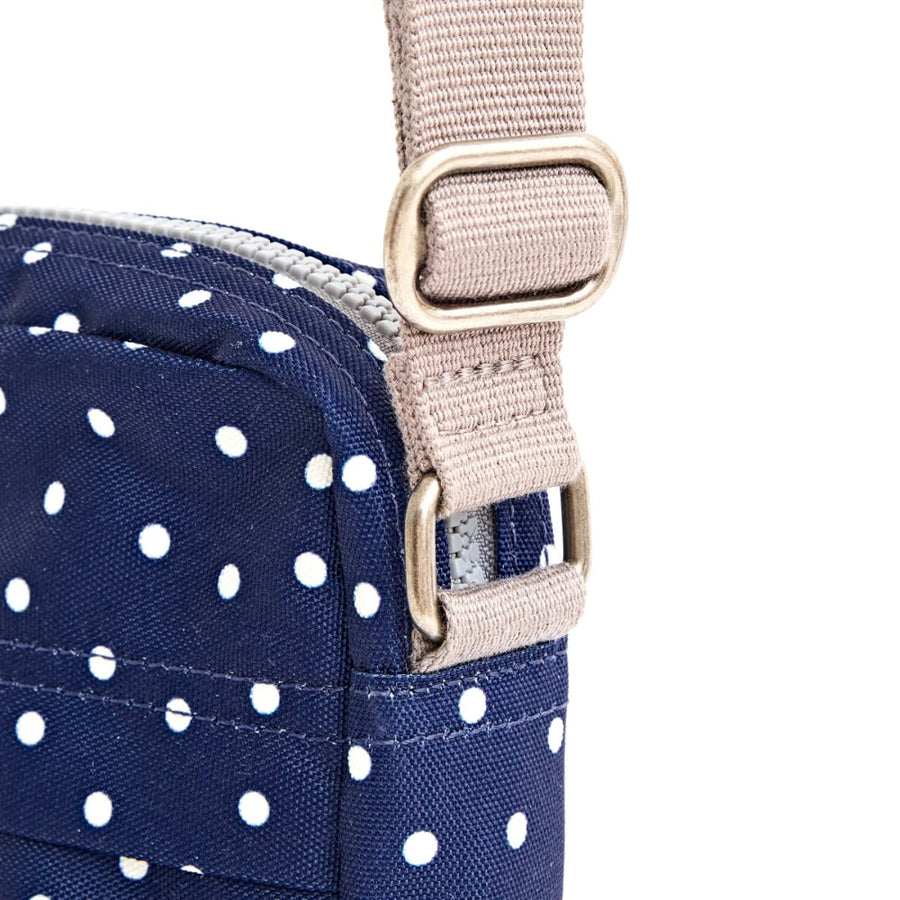 Bond Crossbody Bag in Navy Polka Dot Canvas