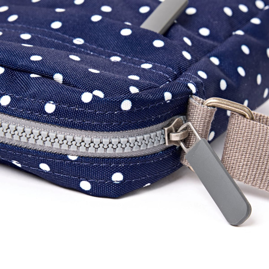 Bond Crossbody Bag in Navy Polka Dot Canvas
