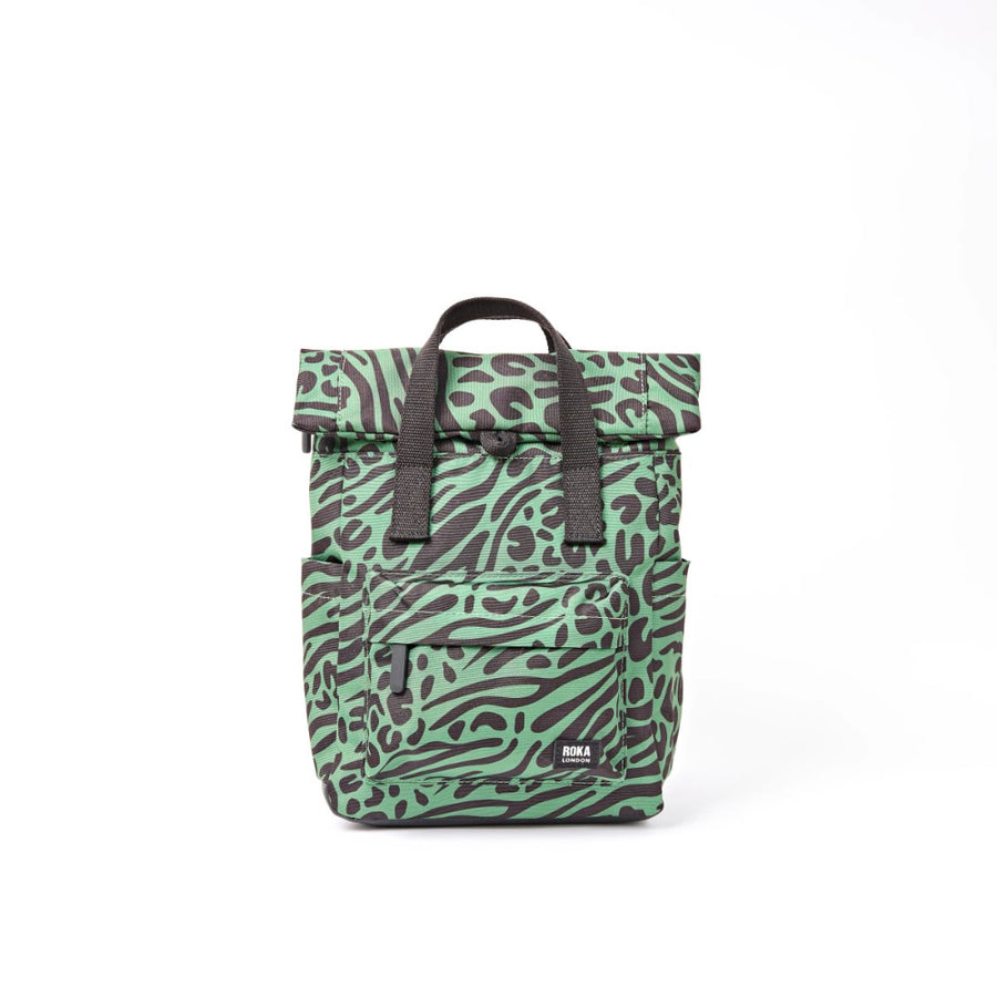 Canfield Small Backpack in Mixed Animal Artichoke Canvas