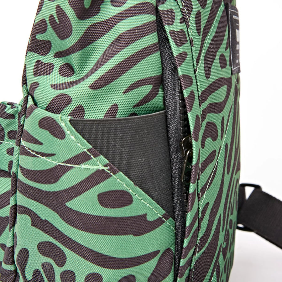 Canfield Small Backpack in Mixed Animal Artichoke Canvas