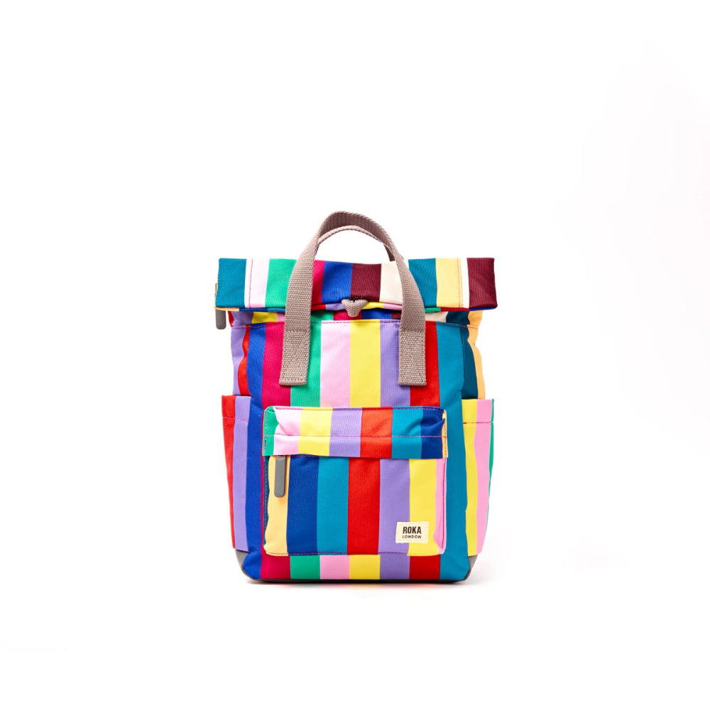 Canfield Small Backpack in Wide Multi Stripe Canvas
