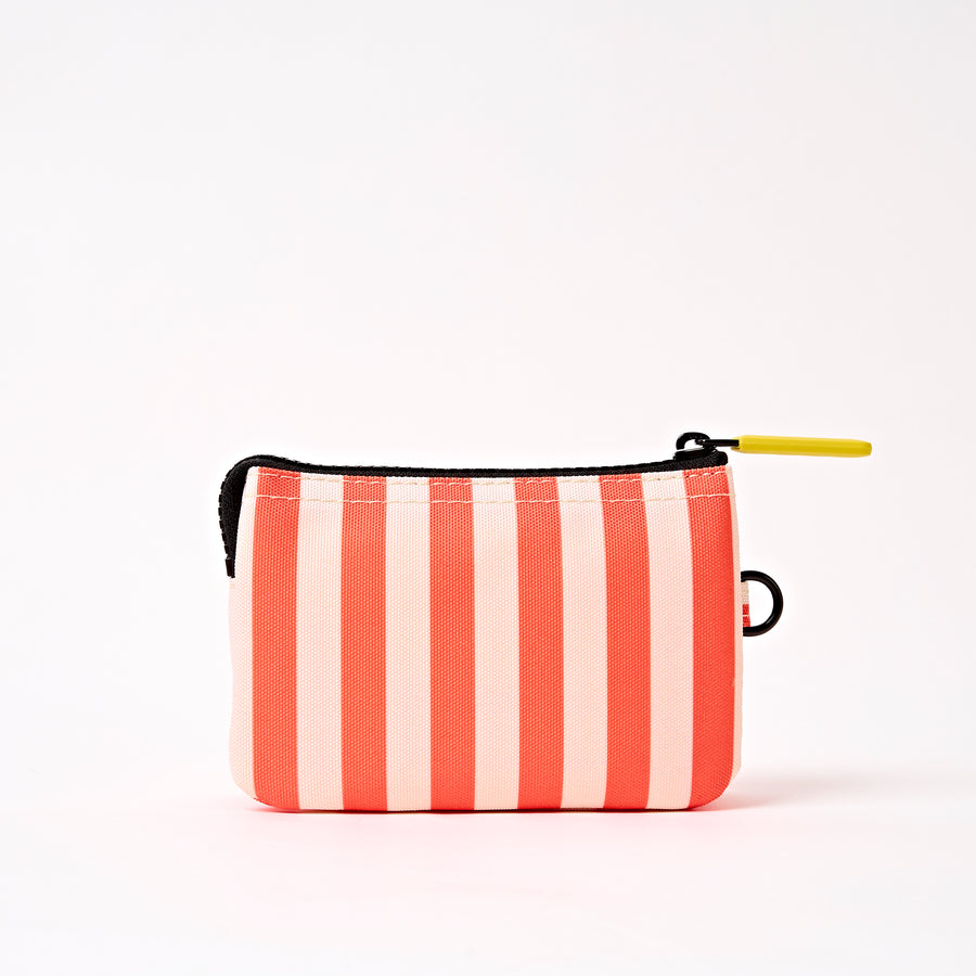 Roka Carnaby Wallet Coral Stripe Canvas Small