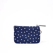 Carnaby Small Wallet in Navy Polka Dot Canvas