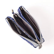 Carnaby Small Wallet in Navy Polka Dot Canvas