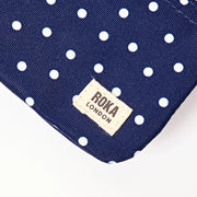 Carnaby Small Wallet in Navy Polka Dot Canvas