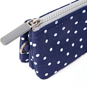 Carnaby Small Wallet in Navy Polka Dot Canvas