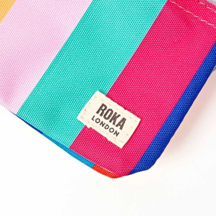Carnaby Small Wallet in Wide Multi Stripe Canvas