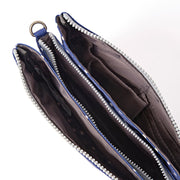 Carnaby Crossbody Bag in Navy Polka Dot Canvas