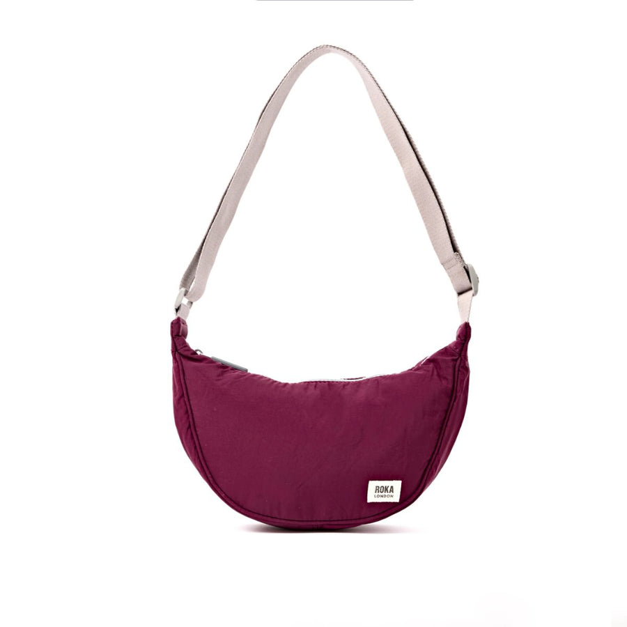Farringdon Half Moon Bag in Merlot Taslon