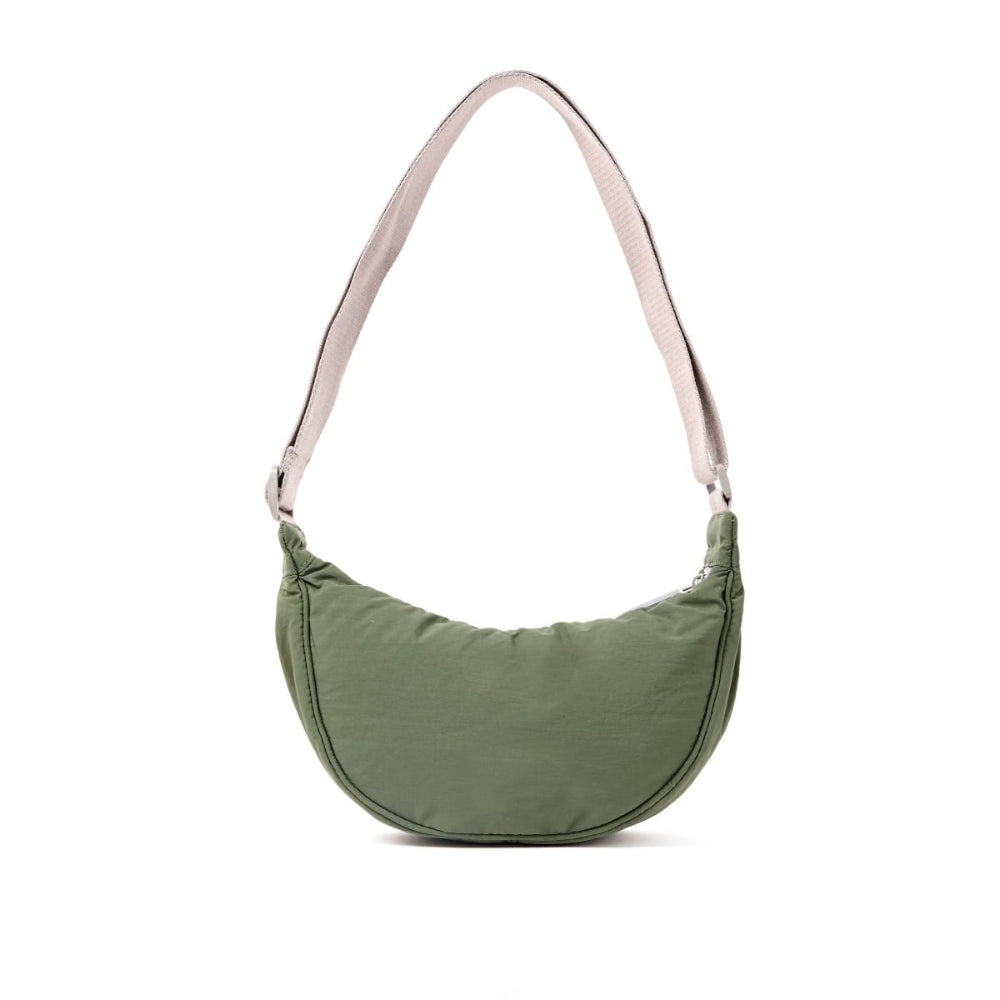Farringdon Half Moon Bag in Olive Taslon