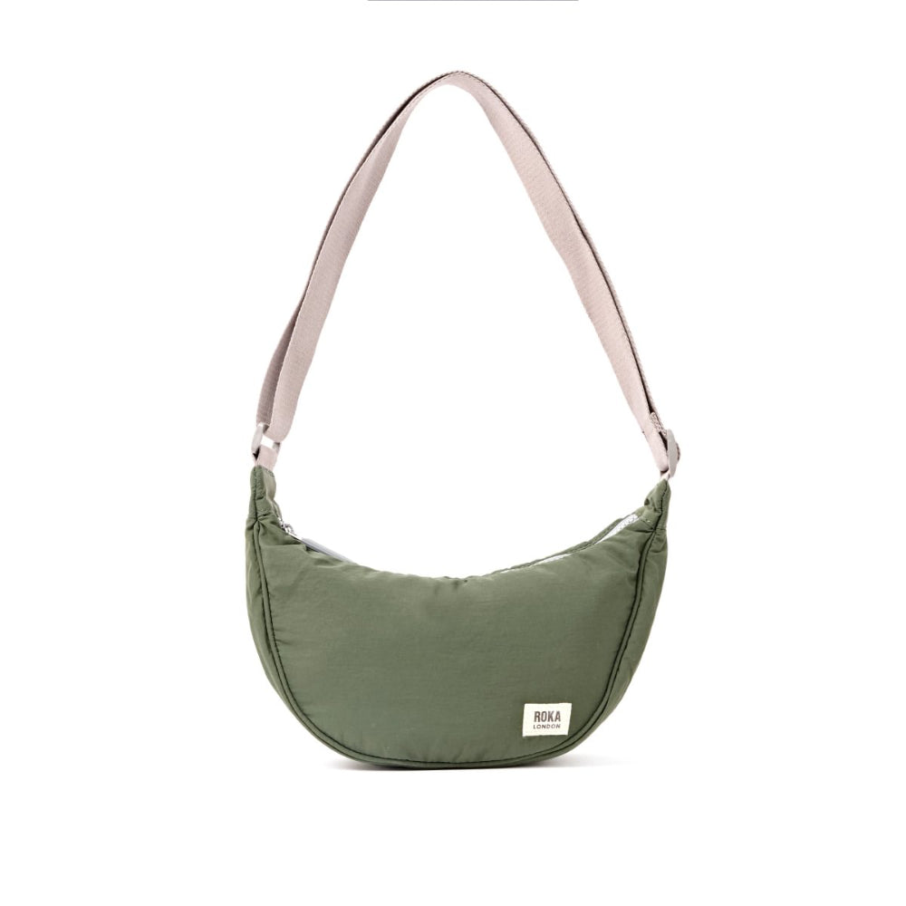 Farringdon Half Moon Bag in Olive Taslon