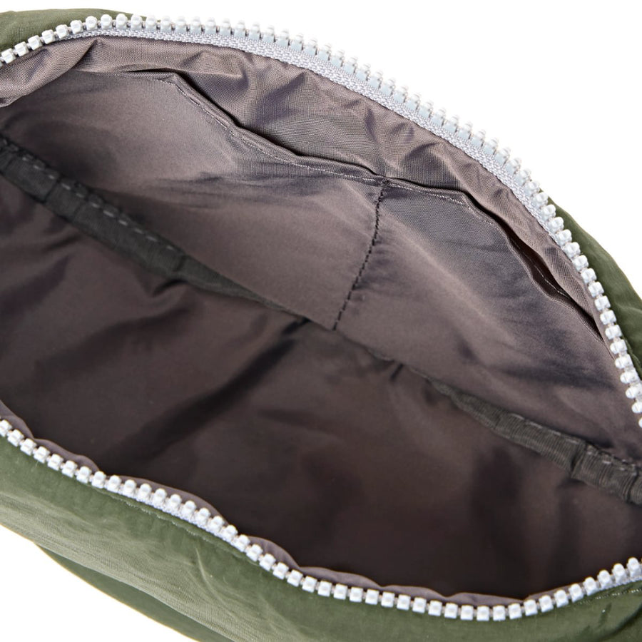 Farringdon Half Moon Bag in Olive Taslon