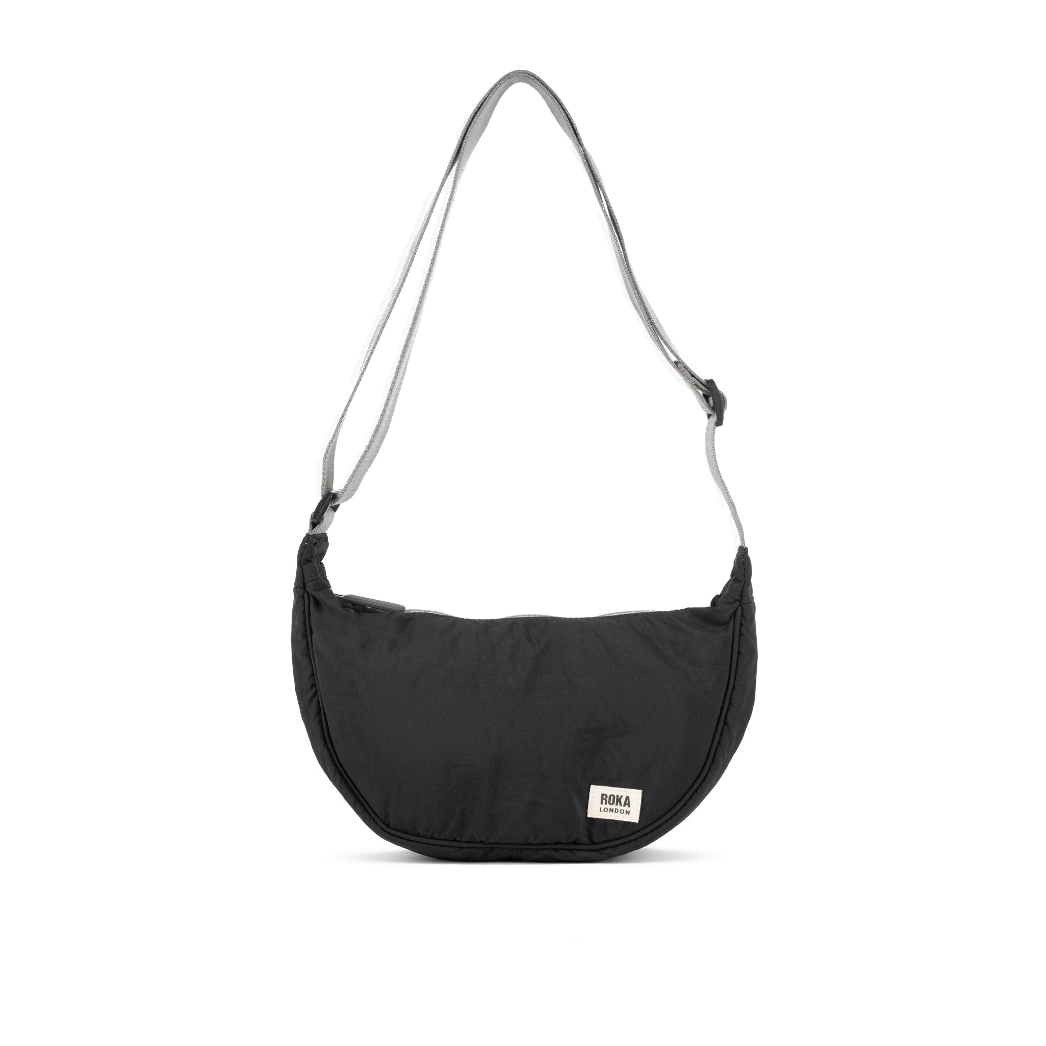 Roka Farringdon Half Moon Bag Black Taslon Small