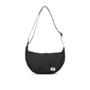 Roka Farringdon Half Moon Bag Black Taslon Small