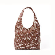 Hoxton Shoulder Bag in Brown Dot Cotton Canvas