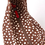 Hoxton Shoulder Bag in Brown Dot Cotton Canvas