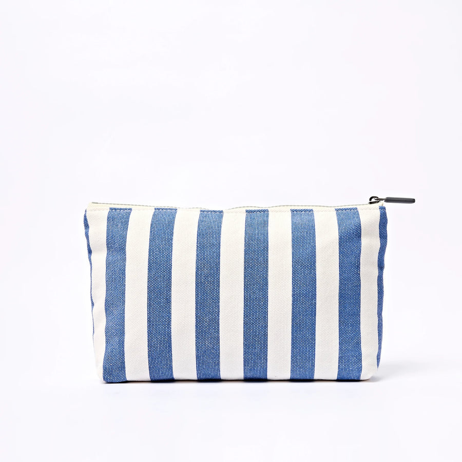 Roka Maida Vale Pouch Denim Stripe Cotton Canvas Medium