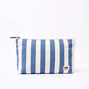 Roka Maida Vale Pouch Denim Stripe Cotton Canvas Medium