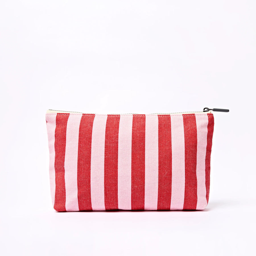 Roka Maida Vale Pouch Strawberry Stripe Cotton Canvas