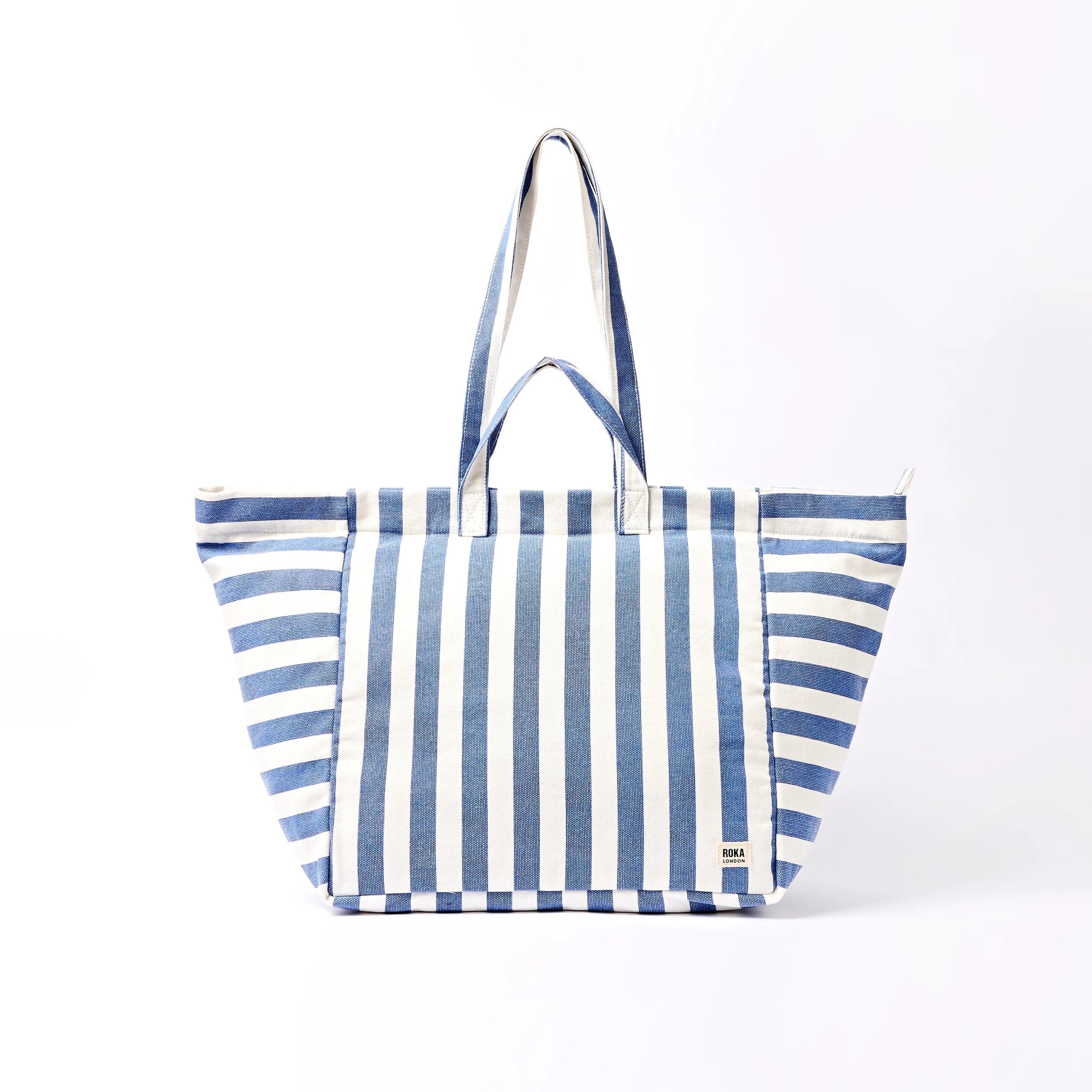Roka Marylebone Tote Denim Stripe Cotton Canvas Large