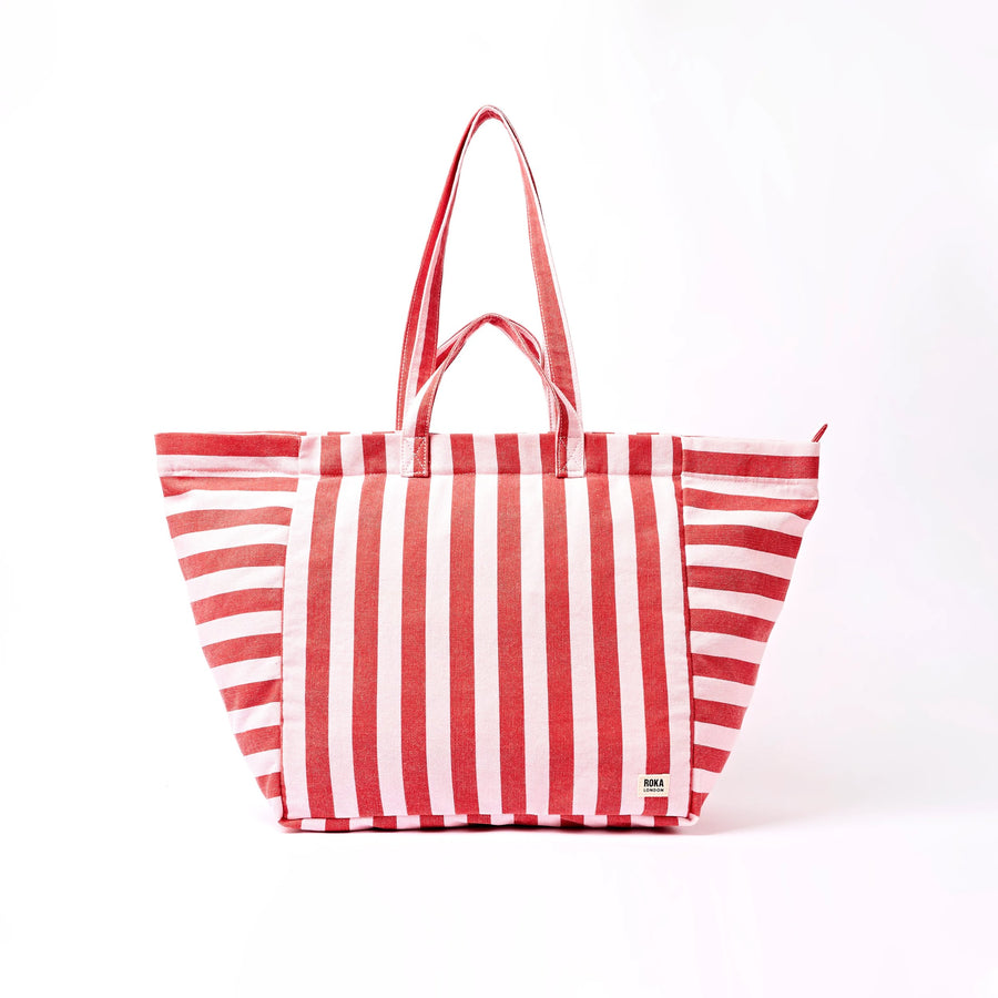 Roka Marylebone Tote Strawberry Stripe Cotton Canvas