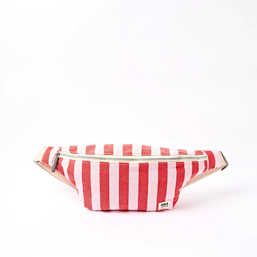 Roka Mill Hill Crossbody Strawberry Stripe Cotton Canvas Small