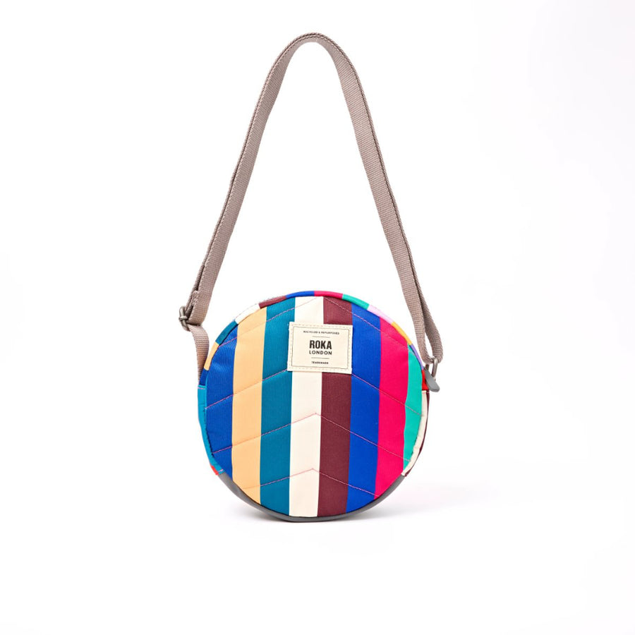 Paddington Crossbody Bag in Wide Multi Stripe Canvas