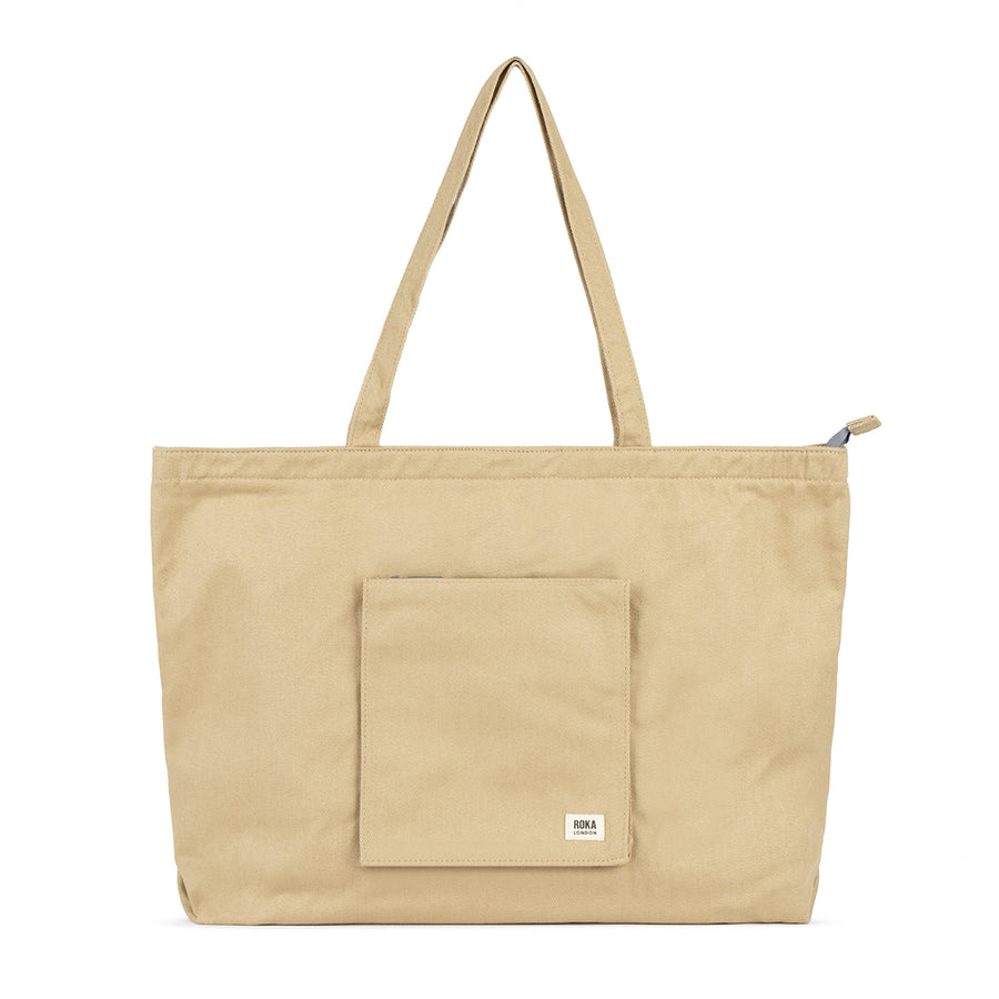 Roka Portobello Tote Khaki Cotton Large