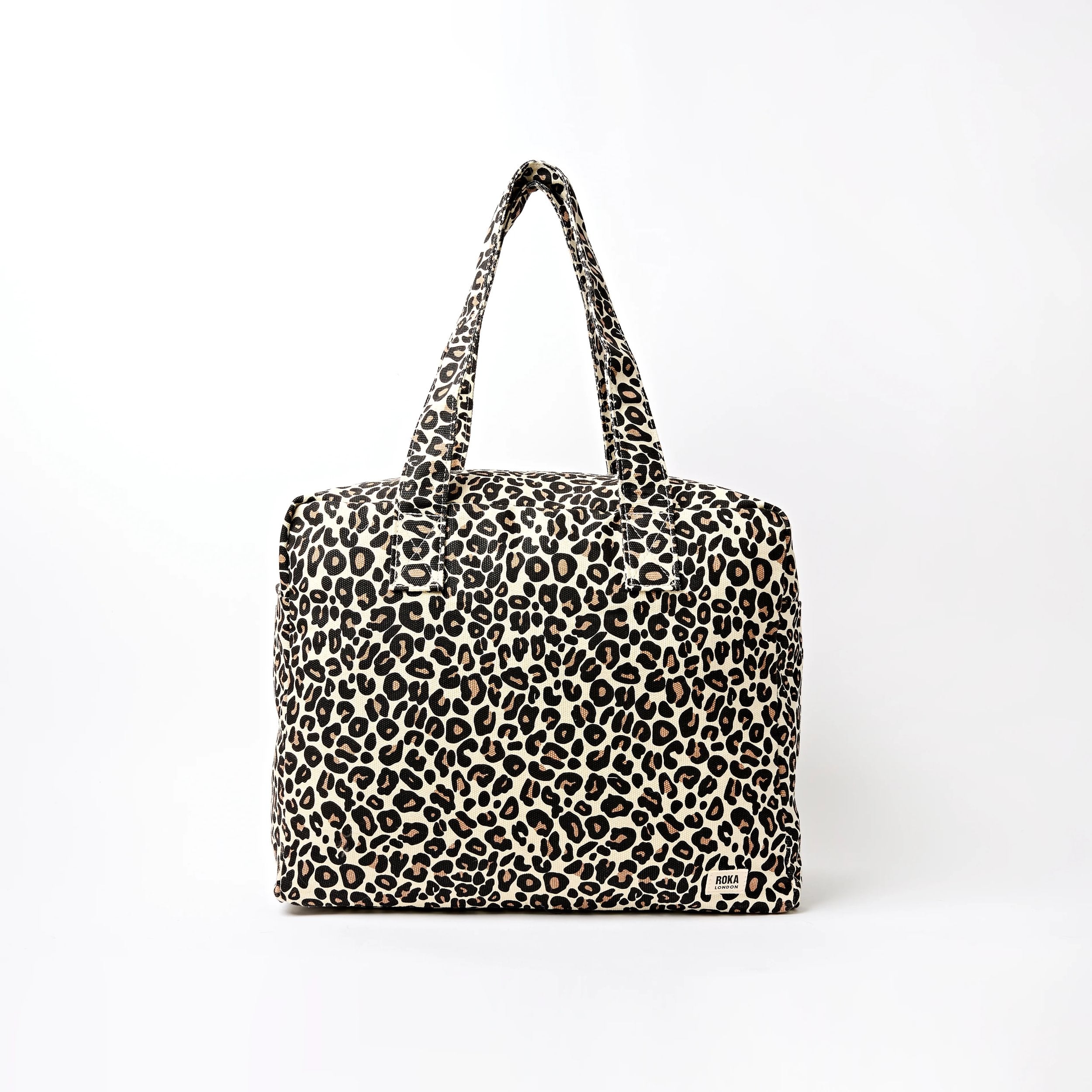 Roka Sloane Shoulder Bag Savannah Leopard Cotton Canvas Medium
