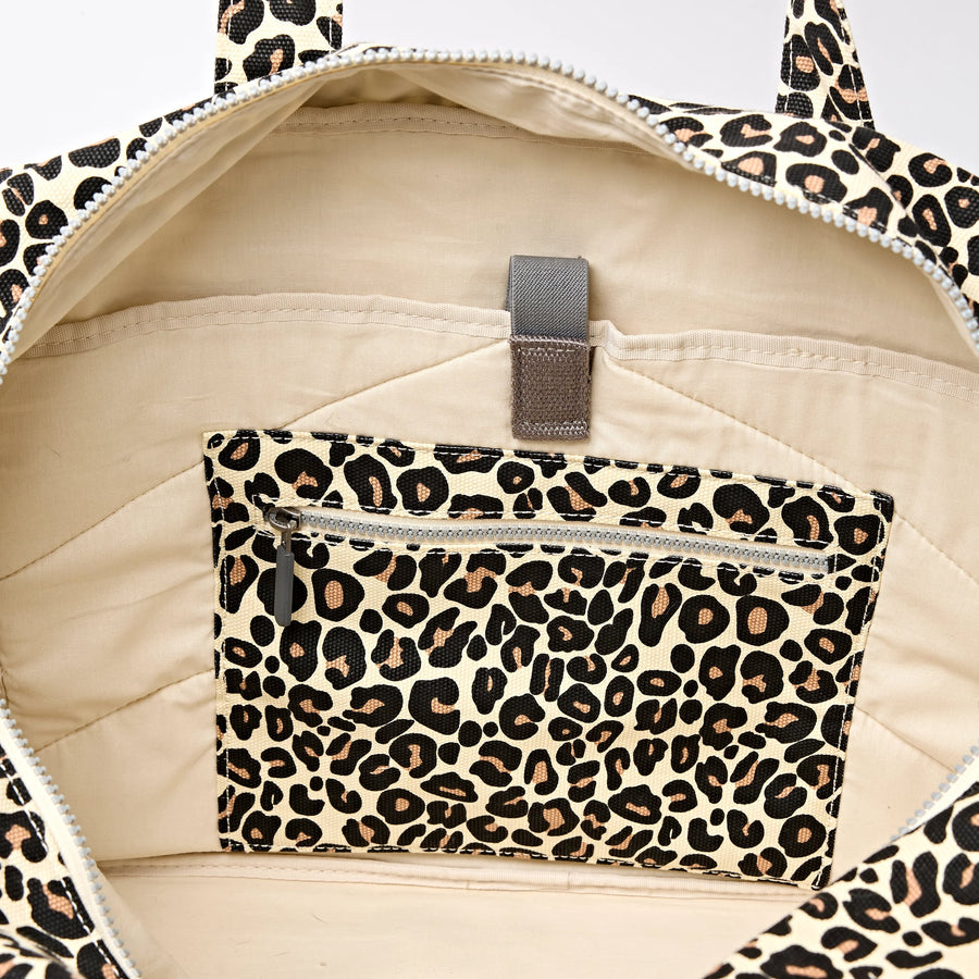 Roka Sloane Shoulder Bag Savannah Leopard Cotton Canvas Medium