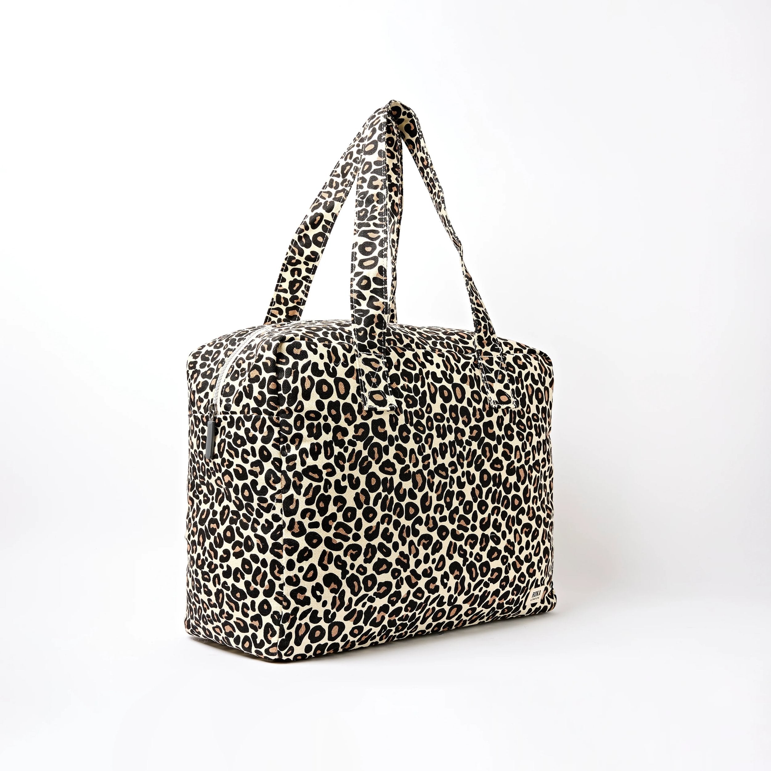 Roka Sloane Shoulder Bag Savannah Leopard Cotton Canvas Medium